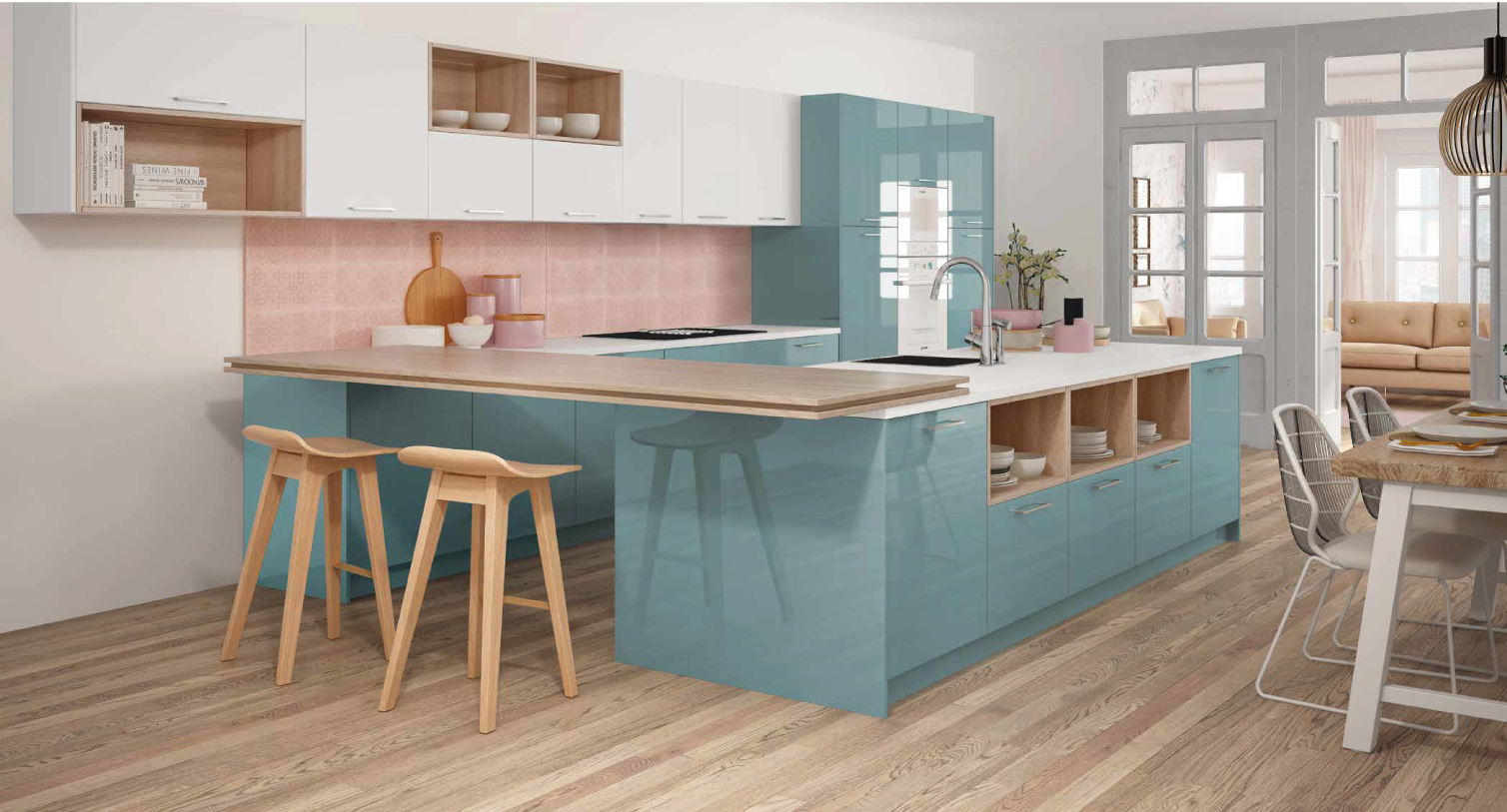 Cozinha moderna em azul