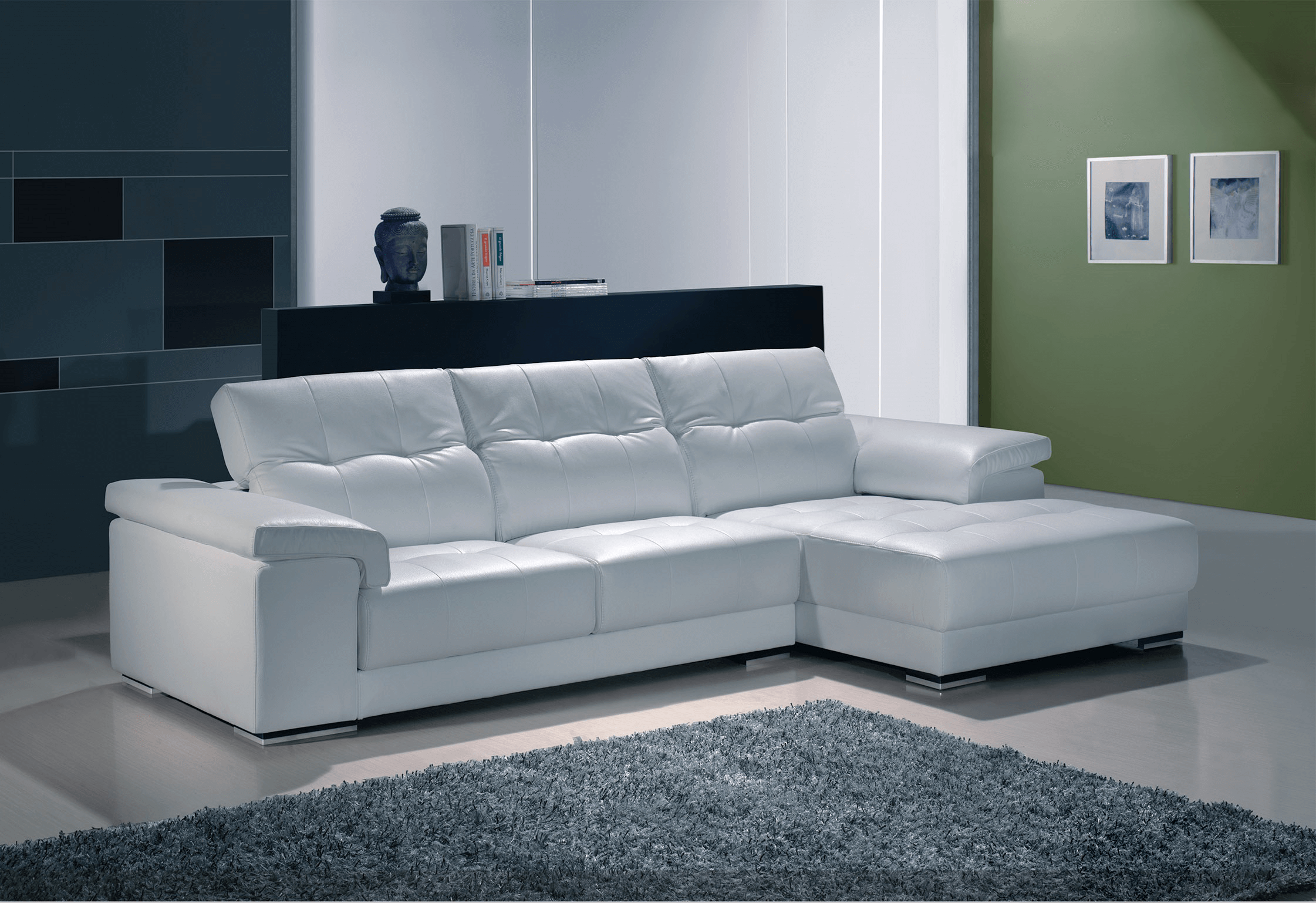 Sofá branco de pele - design de interiores