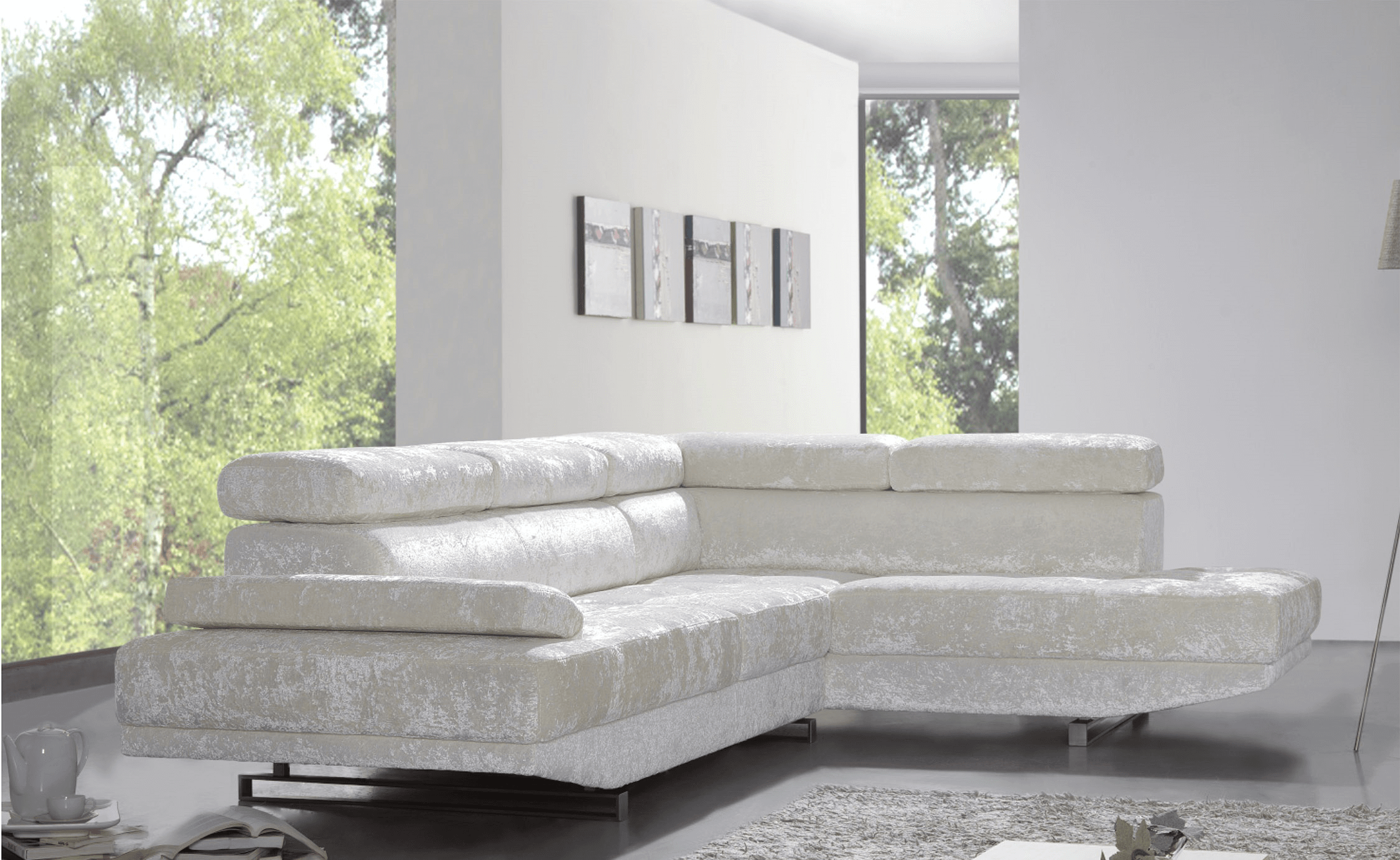 Sofá branco moderno e decorativo